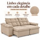 Ver imagem 7 de Sofá Sidney Retrátil Reclinável 3 Lugares 2,00m em Linho - Bege
