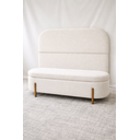 Ver imagem 2 de Kit Atenas Cabeceira de Cama Box Orgânica e Recamier Calçadeira Baú Queen 160 Cm Suede Porcelana Eli