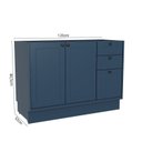 Ver imagem 5 de Balcão para Cozinha 2 Portas 3 Gavetas em MDF com Divisor de Talheres sem Tampo Sevilha Azul/Órion