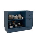 Ver imagem 4 de Balcão para Cozinha 2 Portas 3 Gavetas em MDF com Divisor de Talheres sem Tampo Sevilha Azul/Órion