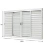 Janela de Aço Veneziana Central 100x120cm 6 Folhas com Grade Quadriculada e Vidro Liso Ramassol - 4