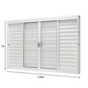 Ver imagem 4 de Janela de Aço Veneziana Central 100x120cm 6 Folhas com Grade Quadriculada e Vidro Liso Ramassol