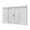 Ver imagem 1 de Janela de Aço Veneziana Central 100x120cm 6 Folhas com Grade Quadriculada e Vidro Liso Ramassol