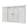 Janela de Aço Veneziana Central 100x120cm 6 Folhas com Grade Quadriculada e Vidro Liso Ramassol - 1