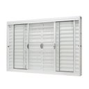 Ver imagem 3 de Janela de Aço Veneziana Central 100x120cm 6 Folhas com Grade Quadriculada e Vidro Liso Ramassol