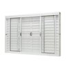 Janela de Aço Veneziana Central 100x120cm 6 Folhas com Grade Quadriculada e Vidro Liso Ramassol - 3