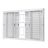 Janela de Aço Veneziana Central 100x120cm 6 Folhas com Grade Quadriculada e Vidro Liso Ramassol - 2