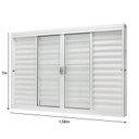 Ver imagem 4 de Janela de Aço Veneziana Central 6 Folhas com Grade Quadriculada 100x150cm Branco Unicsol Ramassol Central