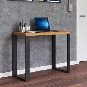 Mesa Escritório Estilo Industrial F11 Freijó/Preto Fosco - Pradel
