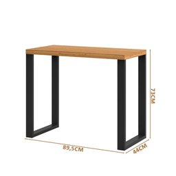 Mesa Escritório Estilo Industrial F11 Freijó/Preto Fosco - Pradel - 4