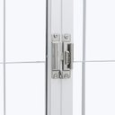Ver imagem 5 de Janela de Aço Correr Central 100x120cm 4 Folhas Grade Quadriculada Vidro Liso Branco Unic Sol Central