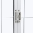 Ver imagem 5 de Janela de Aço Correr Central 100x120cm 4 Folhas Grade Quadriculada Vidro Liso Branco Unic Sol Central