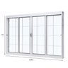 Janela de Aço de Correr Central 100x120cm 4 Folhas com Grade Quadriculada e Vidro Liso Unic Sol Rama - 4