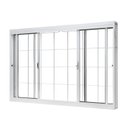 Ver imagem 2 de Janela de Correr Central 4 Folhas com Grade Quadriculada e Vidro Liso Aço 100x150cm Branco Unicsol C