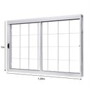 Ver imagem 4 de Janela de Aço de Correr Lateral 100x120cm 2 Folhas com Grade Quadruculada Vidro Liso