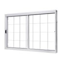 Ver imagem 1 de Janela de Aço de Correr Central 100x150cm 2 Folhas com Grade Quadriculada e Vidro Liso