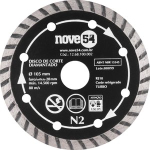 Disco diamantado 105mm turbo furo 20mm n2 - Nove54