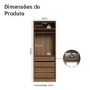 Ver imagem 2 de Guarda-Roupa Modulado 2 Portas 4 Gavetas 1 Cabideiro Rustic/Crema Neo Madesa