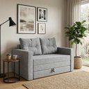 Ver imagem 1 de Sofá Cama 2 Lugares Casal 1,50 Mts Bouclê Luma Matrix Cor:boucle Cinza