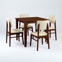 Ver imagem 2 de Conjunto de Mesa com 4 Cadeiras 4 Lugares em Madeira Bege 80cm Ágape