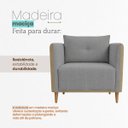 Ver imagem 2 de Poltrona Decorativa Aviv para Sala Escritório Recepção Luxo Linho Premium Easy Clean Corino Premium