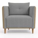 Ver imagem 3 de Poltrona Decorativa Aviv para Sala Escritório Recepção Luxo Linho Premium Easy Clean Corino Premium