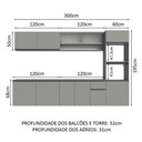 Ver imagem 4 de Armário de Cozinha Completa 300cm Suspenso Nice Madesa 04