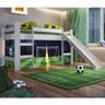 Cama Infantil Copa do Mundo Elevada com Escorregador e Cortina Completa Móveis - 1