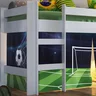 Cama Infantil Copa do Mundo Elevada com Escorregador e Cortina Completa Móveis - 6