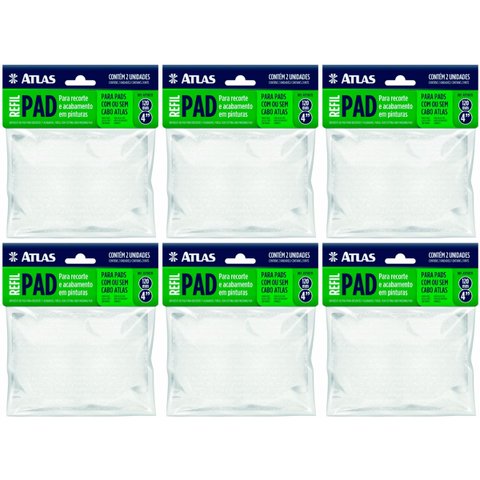 Refil de Pad para Pintura Cantos Acabamento Recorte de Parede | Atlas | Kit 06 Un