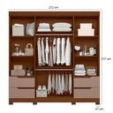 Ver imagem 2 de Guarda Roupa Casal Triton Plus 11 Portas com Espelho e Cômoda Sapateira Olimpia Nogueira Capuccino