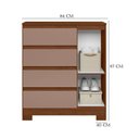 Ver imagem 3 de Guarda Roupa Casal Triton Plus 11 Portas com Espelho e Cômoda Sapateira Olimpia Nogueira Capuccino