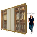 Ver imagem 5 de Guarda-Roupas Casal 6 Portas com 4 Portas Reflecta com Pés com LED Absolut New 100% MDF