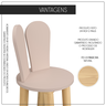 Cadeira Coelho Criativa Infantil para Crianças Estudar Desenhar 100% Mdf Bp Melaminico:sal Rosa - 7