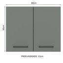 Ver imagem 2 de Armário Aéreo Madesa Agata 80 cm 2 Portas Rustic/Cinza Cor:Rustic/Cinza