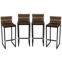 Ver imagem 1 de Kit 4 Banquetas Quadrada Junco Cappuccino para Balcão Ilha Cozinha Área Gourmet Bancada Piscina Bar