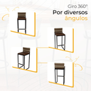 Ver imagem 5 de Kit 4 Banquetas Quadrada Junco Cappuccino para Balcão Ilha Cozinha Área Gourmet Bancada Piscina Bar