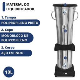 Liquidificador Industrial 10l Baixa Rotação 3500rpm Bivolt Jl Colombo - 3