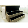 Puf Baú com Gaveta (sapateiro) Queen 160x50x45cm Cor Areia - Elegância e Conforto para o Seu Lar - 1