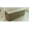 Puf Baú com Gaveta (sapateiro) Queen 160x50x45cm Cor Areia - Elegância e Conforto para o Seu Lar - 2