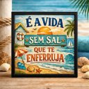 Ver imagem 1 de Quadro É a Vida sem Sal que Te Enferruja 33x33 Mold Preta