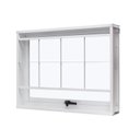 Ver imagem 1 de Janela de Aço Maxim-Ar 50x50cm com Grade Quadriculada e Vidro Liso Unicsol Ramassol