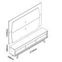 Ver imagem 3 de Rack com Painel para TV até 90 Polegadas com LED 100% MDF 219,5CMX195CM Pés em Madeira Maciça Elegance Yescasa Cinza