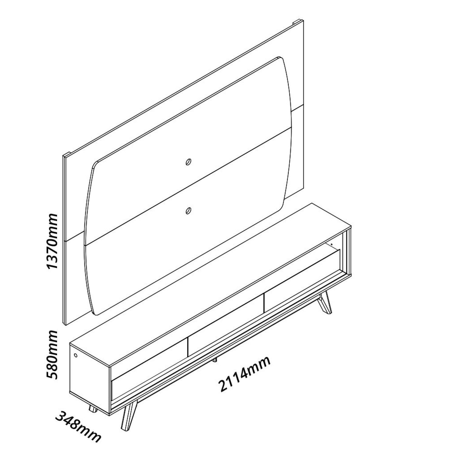 Rack com Painel Para TV até 75 Polegadas com LED 220cm Elegance Yescasa - 3