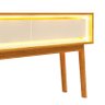 Aparador Sala Com LED Neon Pés Madeira 140cm Requinte Gelius Naturale/Off White - 4