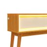 Aparador Sala Com LED Neon Pés Madeira 140cm Requinte Gelius Naturale/Off White - 3