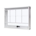 Ver imagem 3 de Janela de Aço Maxim-Ar 60x60cm com Grade Quadriculada e Vidro Liso Unicsol Ramassol Branco
