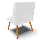 Ver imagem 7 de Kit 6 Cadeiras Estofadas para Sala de Jantar Pés Palito Lia Sintético Premium Branco - Ibiza