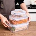 Ver imagem 6 de Kit 6 Potes Herméticos Plásticos Vasilha Tapoer Transparente:transparente