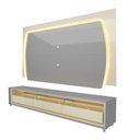 Ver imagem 2 de Rack com Painel Para TV até 90 Polegadas com LED 220cm 100% MDF Pés Madeira Maciça Elegance Yescasa